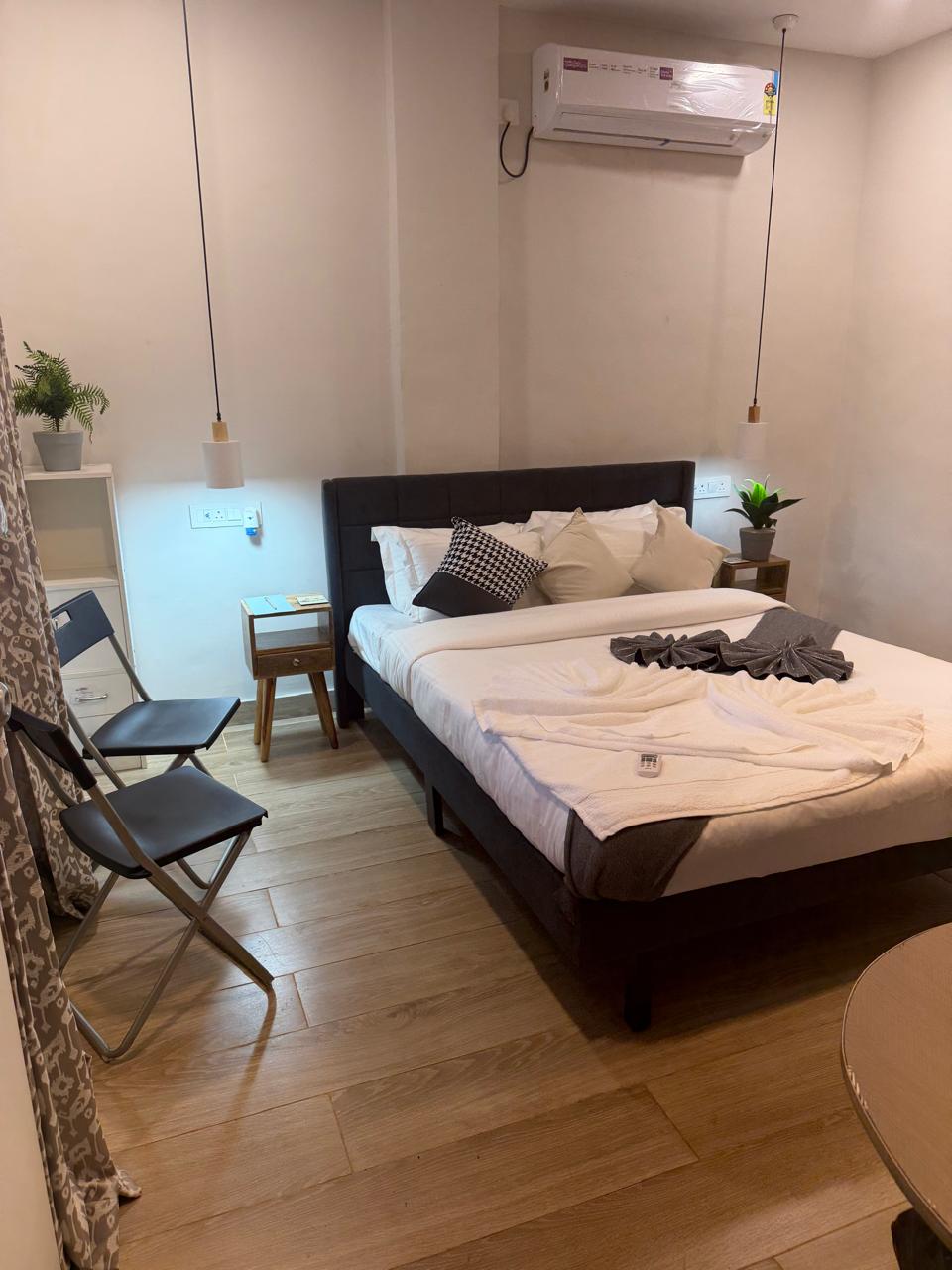 The charcoal bedroom